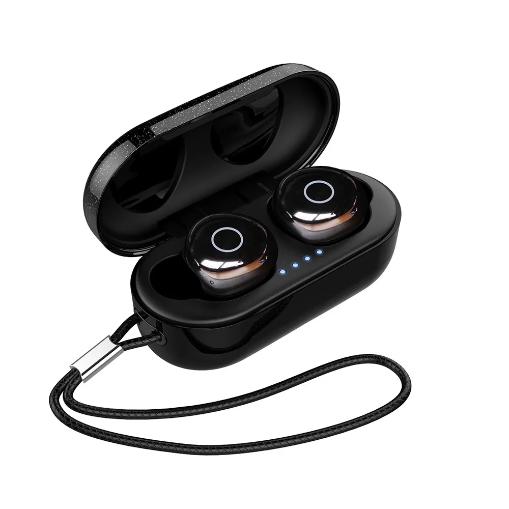 OVEVO Q65 TWS Bluetooth V5.0 наушники HiFi Dual Wrieless 3D стерео гарнитура водонепроницаемые спортивные наушники для телефонов с микрофоном - Цвет: Black