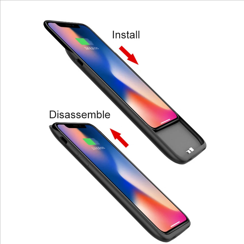 Портативный внешний аккумулятор 4000 мАч зарядное устройство чехол для iphone X
