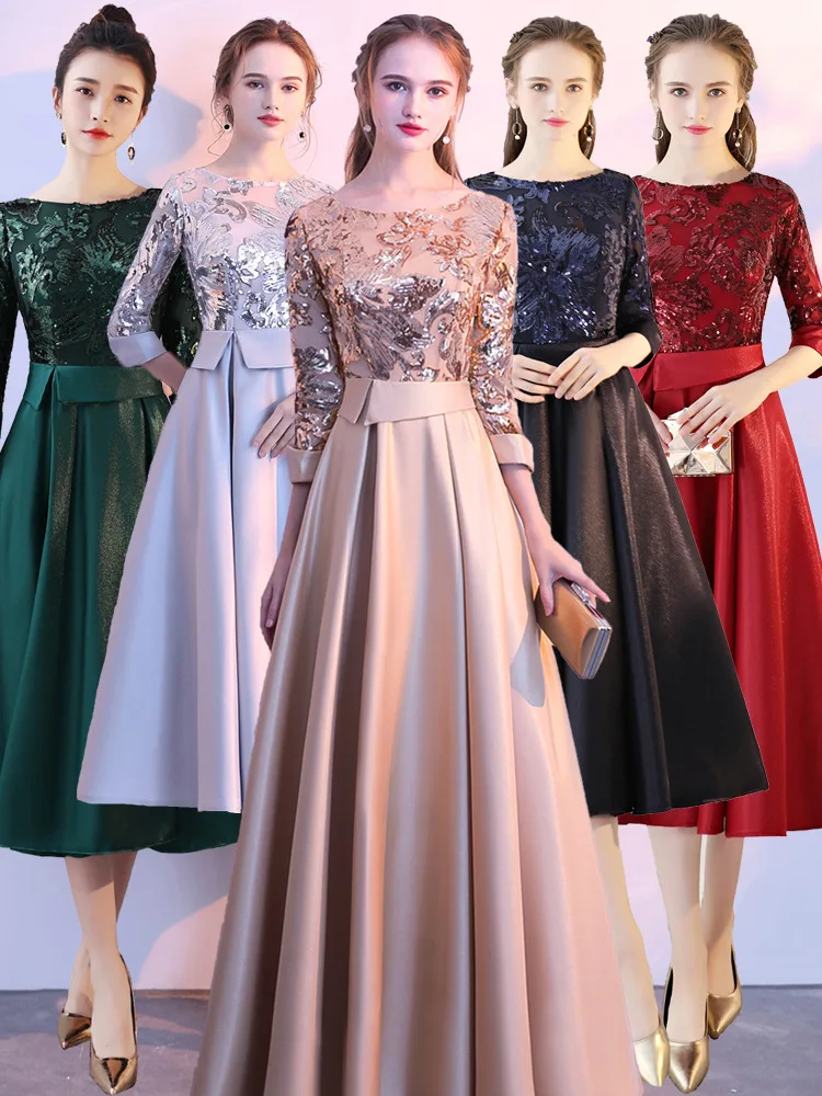 

Summer Dress Women 2021 New Female banquet noble elegant performance dinner annual meeting host long Dress spring ropa mujer