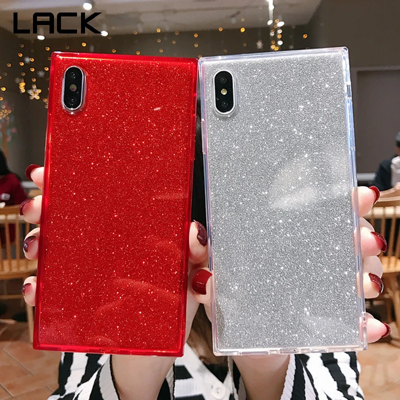 Чехол для телефона LACK Square блестящий прозрачный мягкий ударопрочный чехол iPhone X XR
