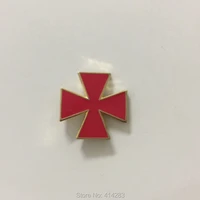 malta cross knights templar commandery pins badges masonic lapel pin freemason red enamel brooch