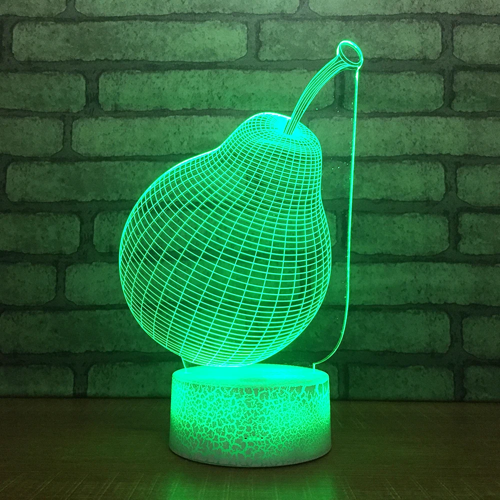 Pears3D ночник креативная Иллюзия 3d лампа светодиодная 7 цветов меняющая Настольная