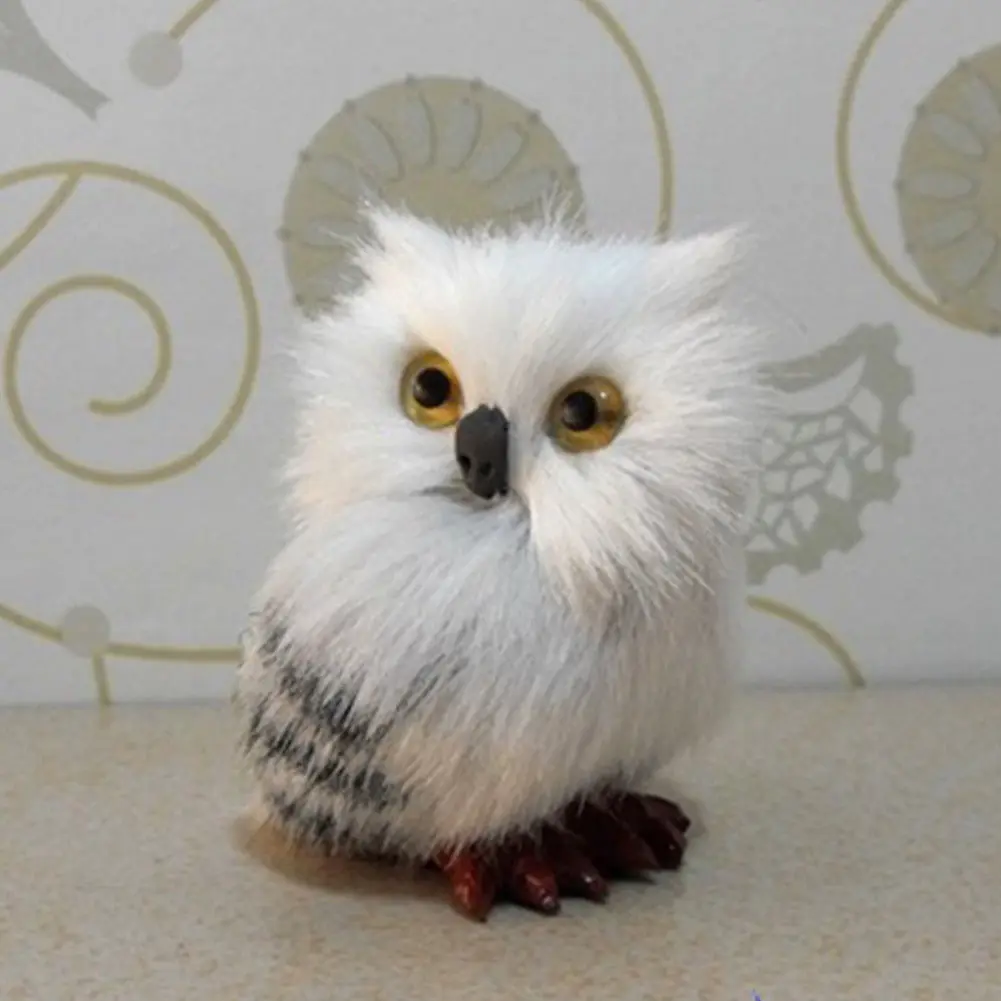 Fashion Christmas Lively Simulation Model Plush Hedwig Owl Animal Tree Hanging Brush Pendant Ornaments Xmas Decor Prop Tamisha | Дом и сад