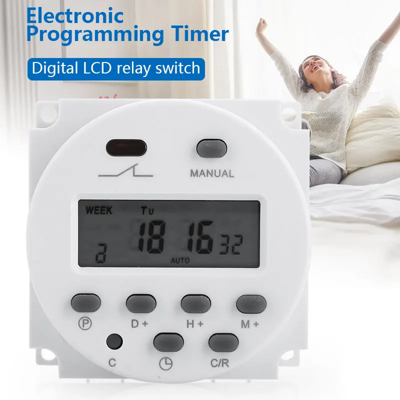 Outlet Timer Switch Digital Programmable Daily/Weekly Controlled Simultaneously Car Battery Automate Lights | Обустройство дома