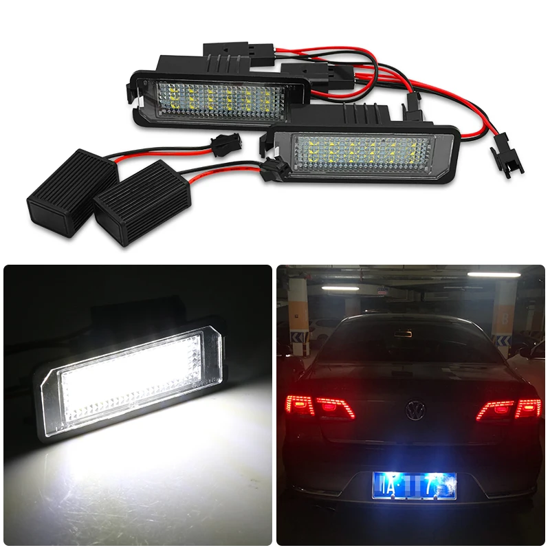 2 шт. Автомобильный светодиодный номерной знак для VW POLO Golf 4 5 6 Passat CC New Beetle Phaeton EOS