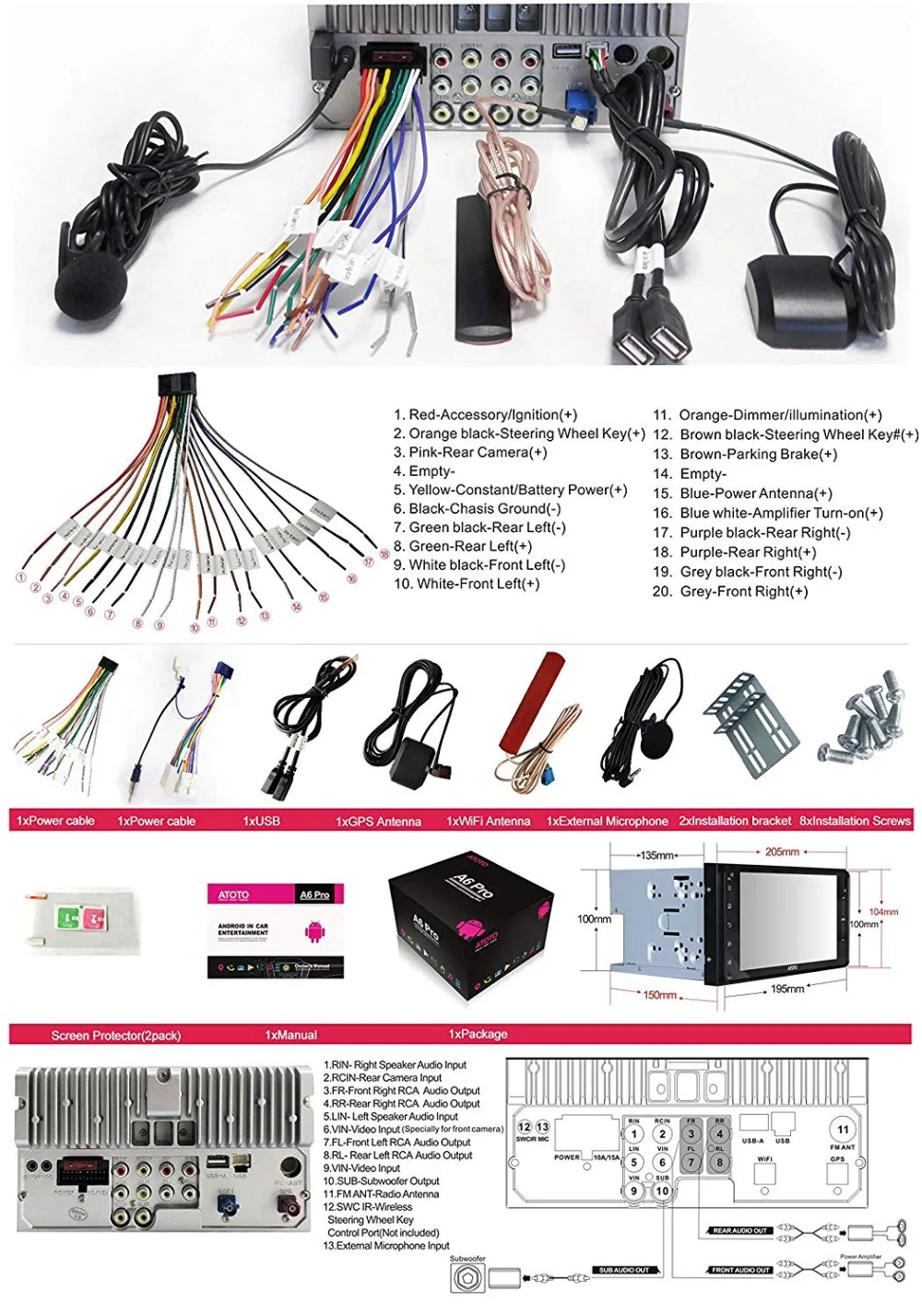 ATOTO A6 Android автомобильный GPS стерео плеер для выбора Toyota/2x Bluetooth и aptX/A6YTY721PR/WiFi 2 4G