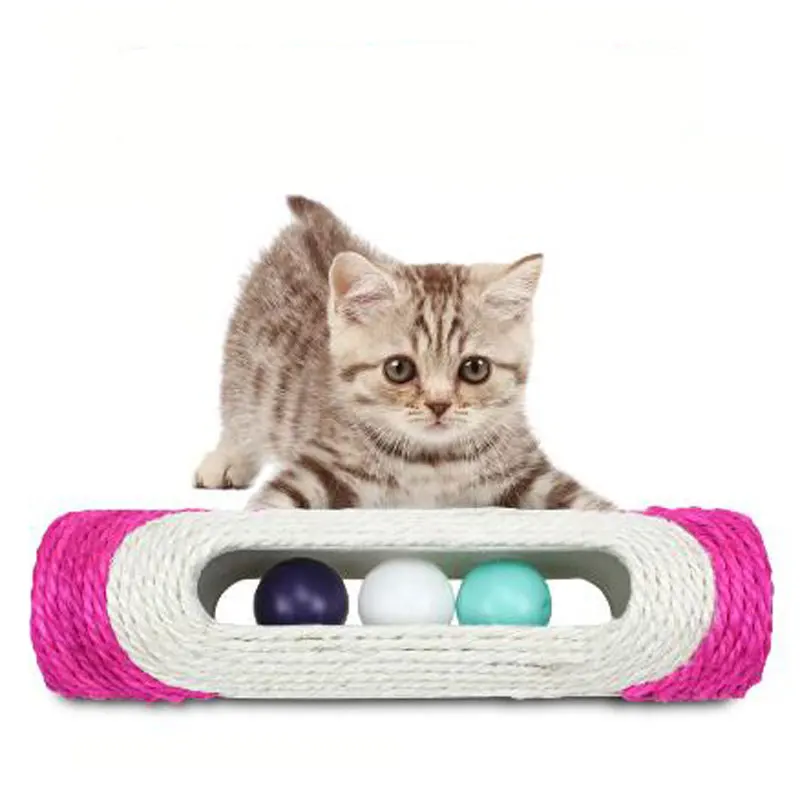 Three Rolling Balls Sisal Cat Scratch Plate Toys Ball Badminton Pet | Дом и сад