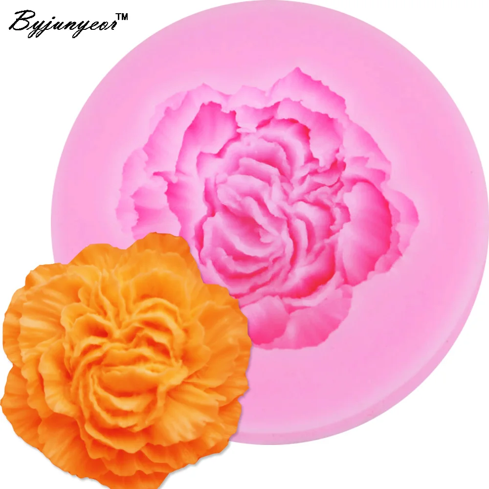 M638 мини Peony3D соевый воск для свечей пресс-форма мыла силиконовая форма ручная