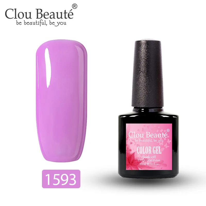 Clou Beaute УФ-гель для ногтей основа и верхнее покрытие лак для ногтей Набор для маникюра геллак Полупостоянный Гибридный праймер гель лак - Цвет: 1593