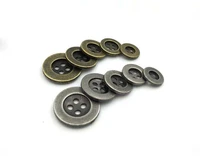 2018new zinc metal alloy 10mm11 5mm12 5mm15mm18mm20mm sewing button 50pcs metal buttons round antique silverbronze 4 holes