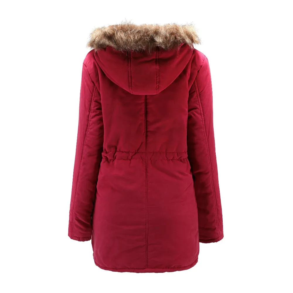 

Causal Winter Autumn Hooded Women Parkas Long Sleeve Multi-color Slim Plus Size 2XL Female Long Coat