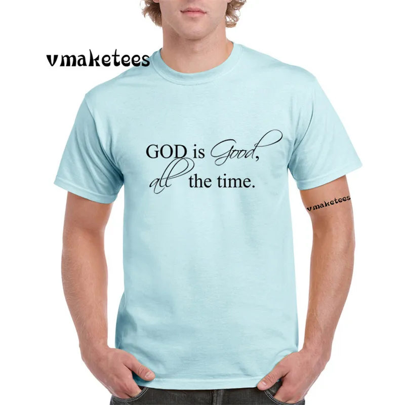 God Is Good All the Time христианская модная футболка с круглым вырезом и короткими