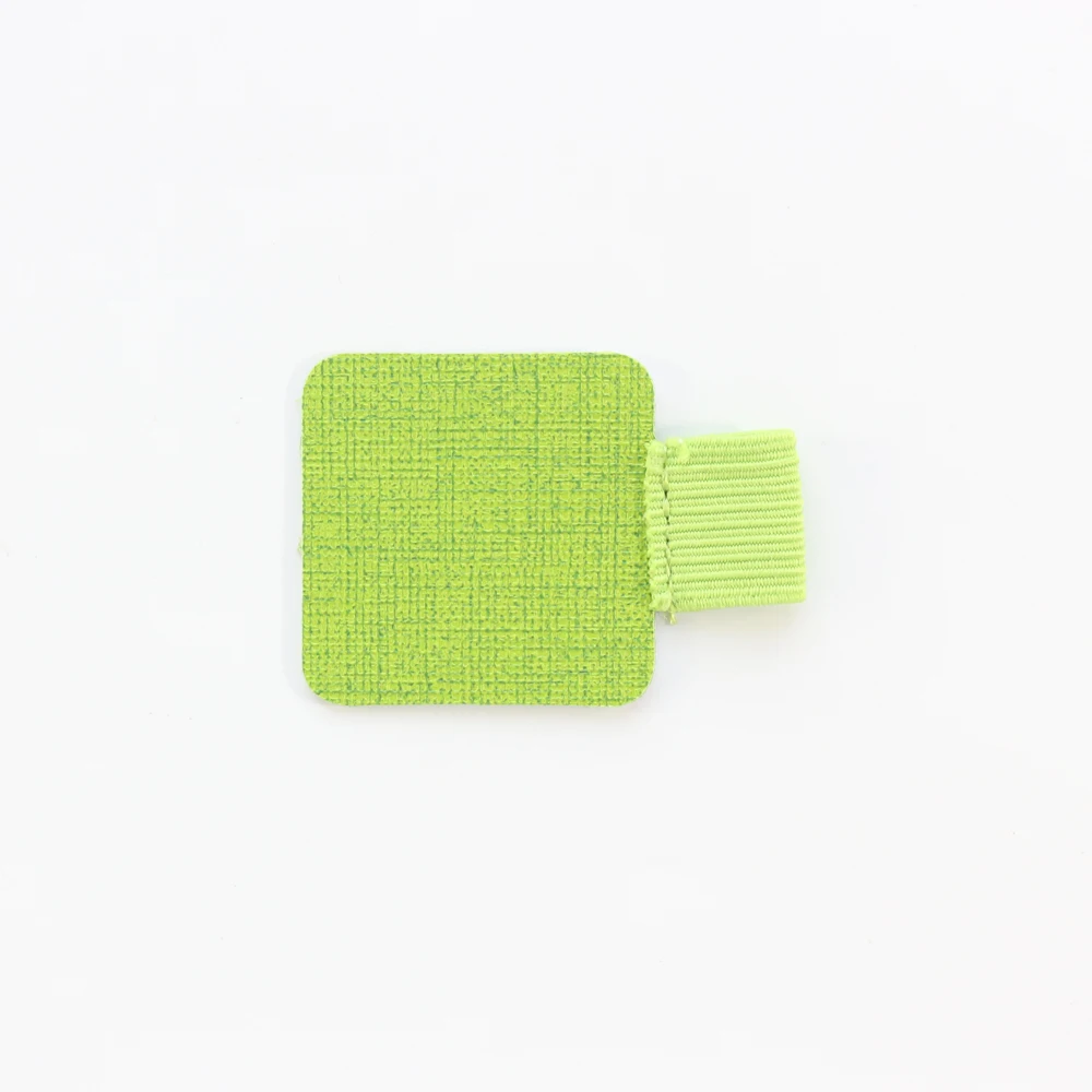 light green square Domikee классический тканевый кожаный эластичный офисный школьный липкий держатель для ручек блокноты канцелярские товары, 8 цветов 2 шт - Цвет: light green square
