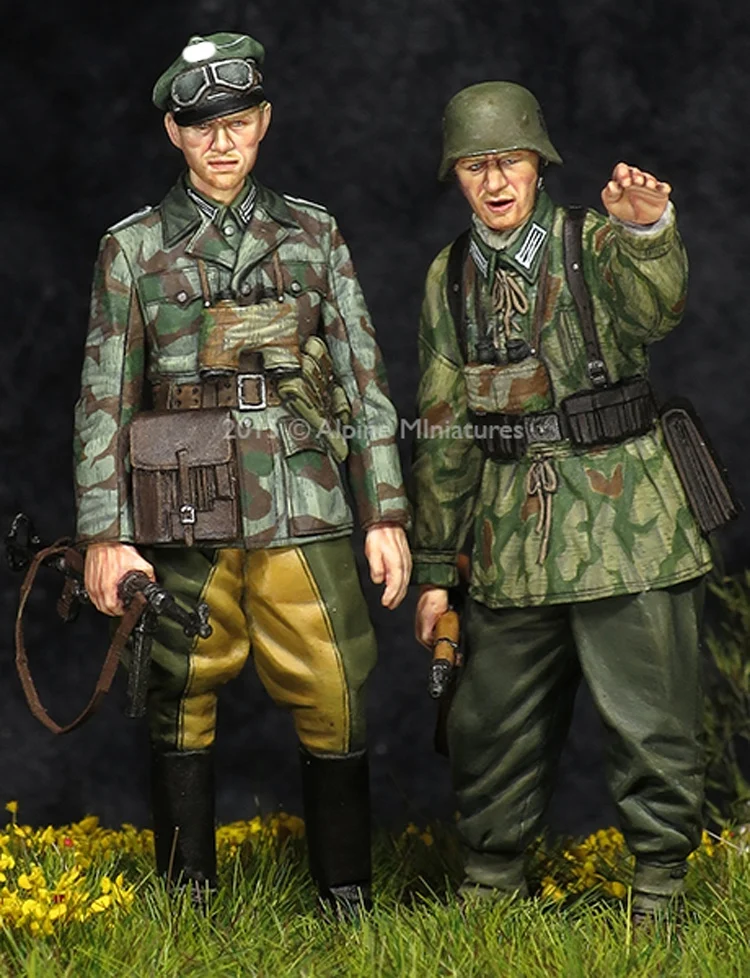 1/35 набор гренадеров 2 фигурки полимерная модель солдата GK военная тема Второй