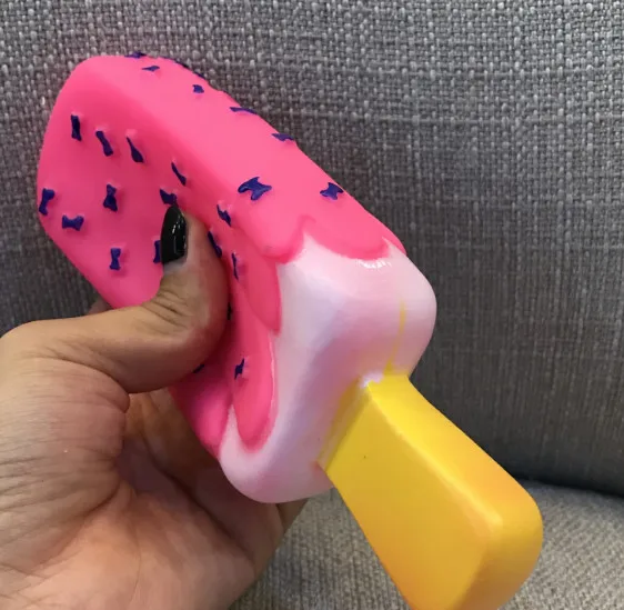 Собака игрушка, писклявый резиновый розовый Popsicle в форме игрушки для кошек Щенок Детские собаки мороженое Укус игрушка для прорезывания зубов забавные интерактивные