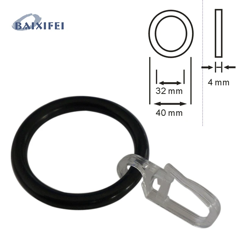 100 шт. пластиковые кольца и крючки D40 мм для штор украшения окон|ring for|hook hooksring ring |