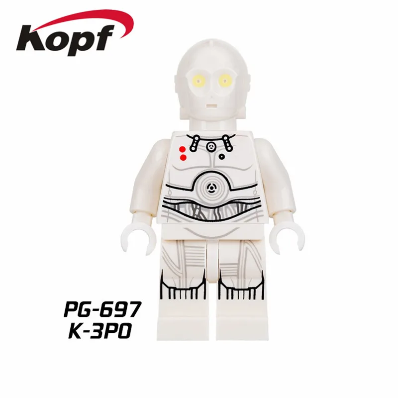 PG697 Without Box Одиночная супер героев модель йода Финн K-3PO кирпичи фигурки здания блокирует обучение Куклы Детские Подарочные игрушки PG698 - Цвет: PG697 Without Box