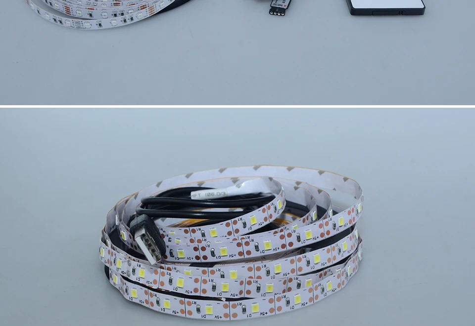 USB 2835 RGB светодиодный светильник 0,5 м 1 м 2 м 3 м 4 м 5 м 60 светодиодный s/метр водонепроницаемый диодный ленточный светильник с 24 клавишами RGB светодиодный пульт дистанционного управления