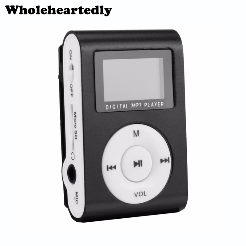 Модный мини MP3 плеер с зажимом USB ЖК экран поддержка Micro SD 32 ГБ может