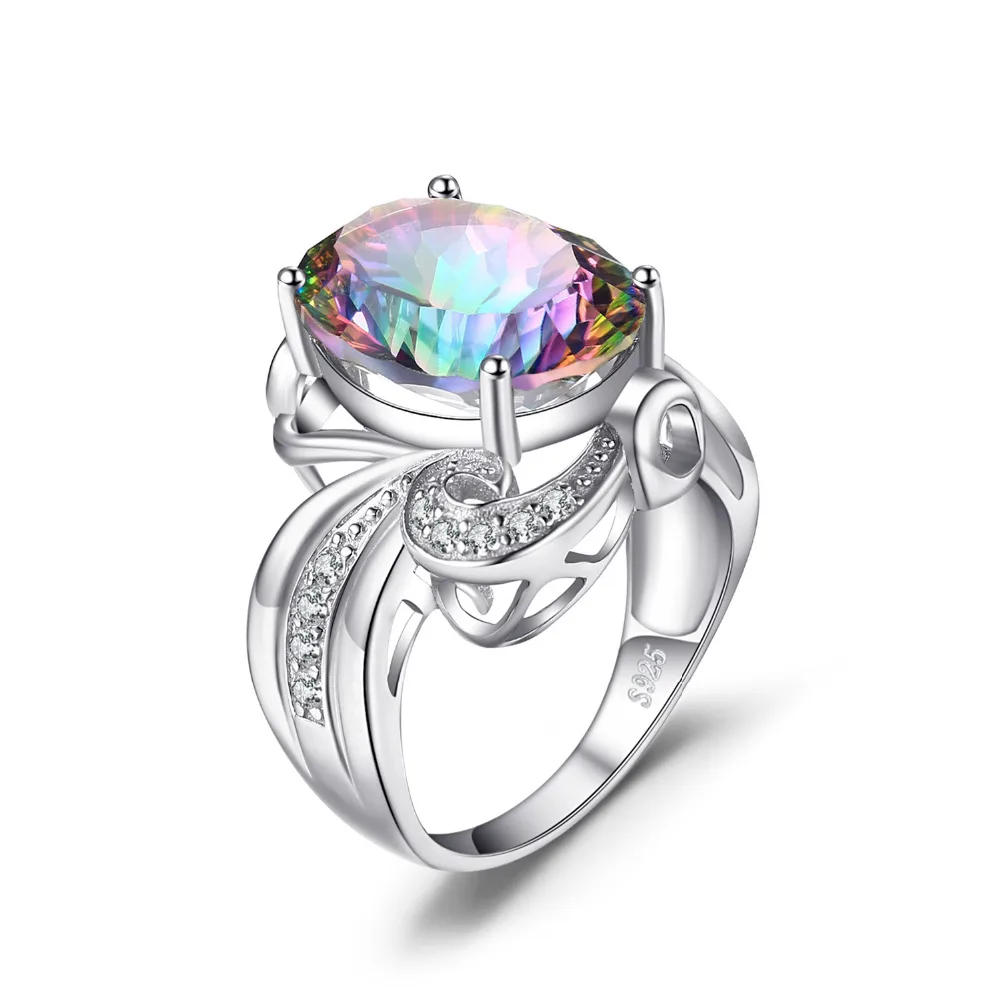 Jewelrypalace 12.7ct Подлинная Радуга своих Мистик Топаз Кольцо Solid 925 стерлингов