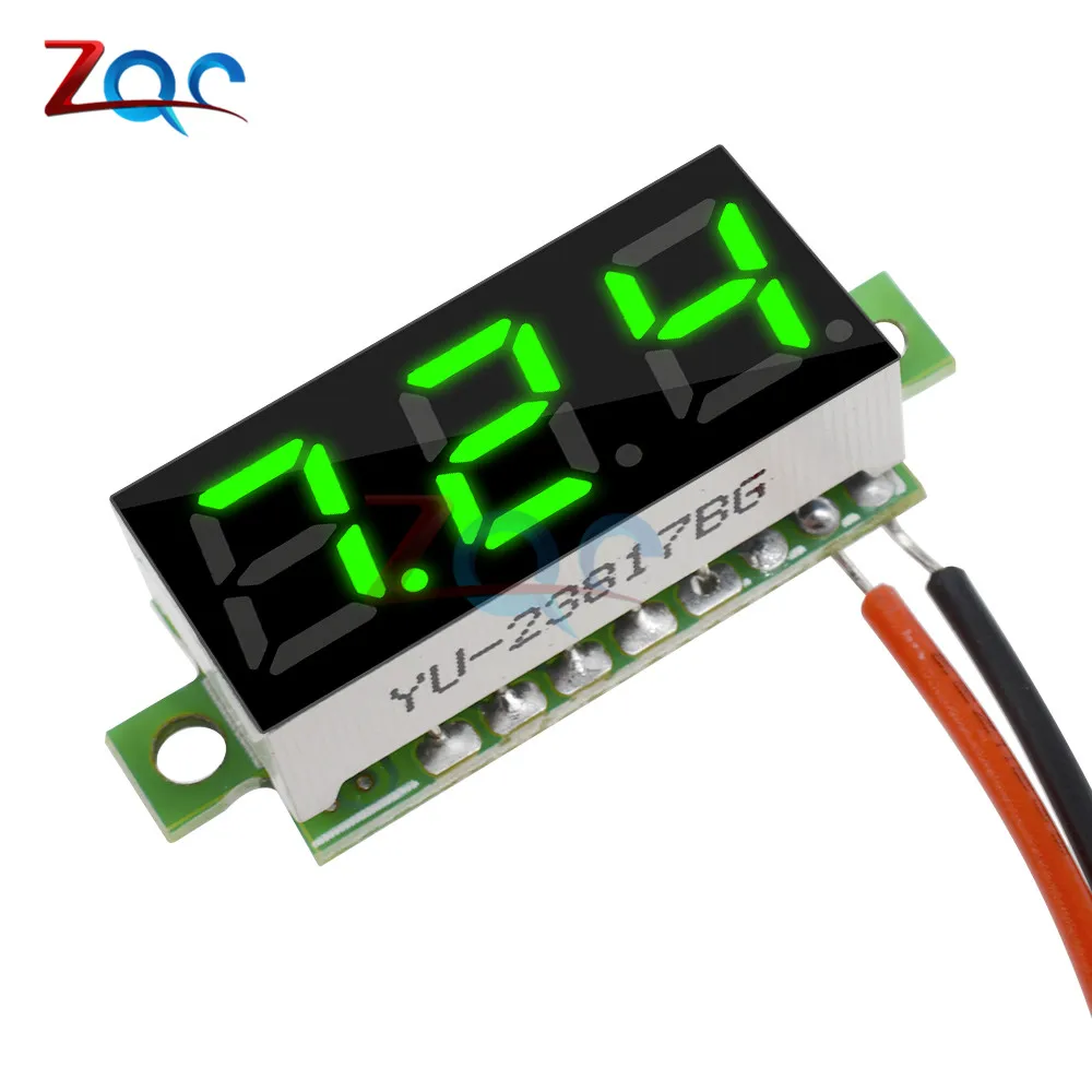 DC 0-100V 2 Wire 0,28 дюйма постоянного тока 0-100 в 3,5-30 в 2 3 провода мини Манометр вольтметр светодиодный дисплей цифровой Панель вольтметр детектор монитор - Цвет: DC 0-100V 2 Wire