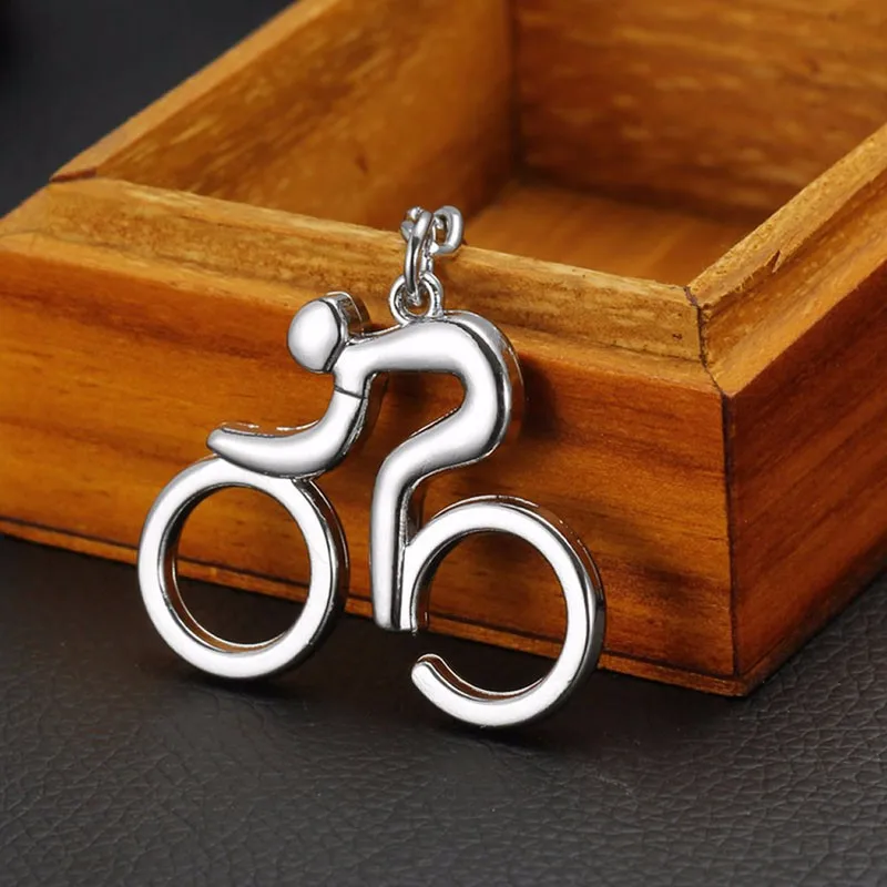Серебристый металлический брелок для велосипедной езды на велосипеде|keychain key
