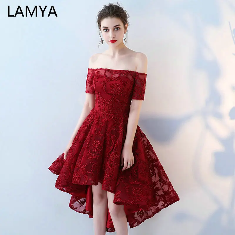 LAMYA, вырез лодочкой, с коротким рукавом, платье для выпускного вечера, винтажное, спереди, сзади, длинный хвост, банкетное, вечернее платье,, высокая, низкая спина, vestido de