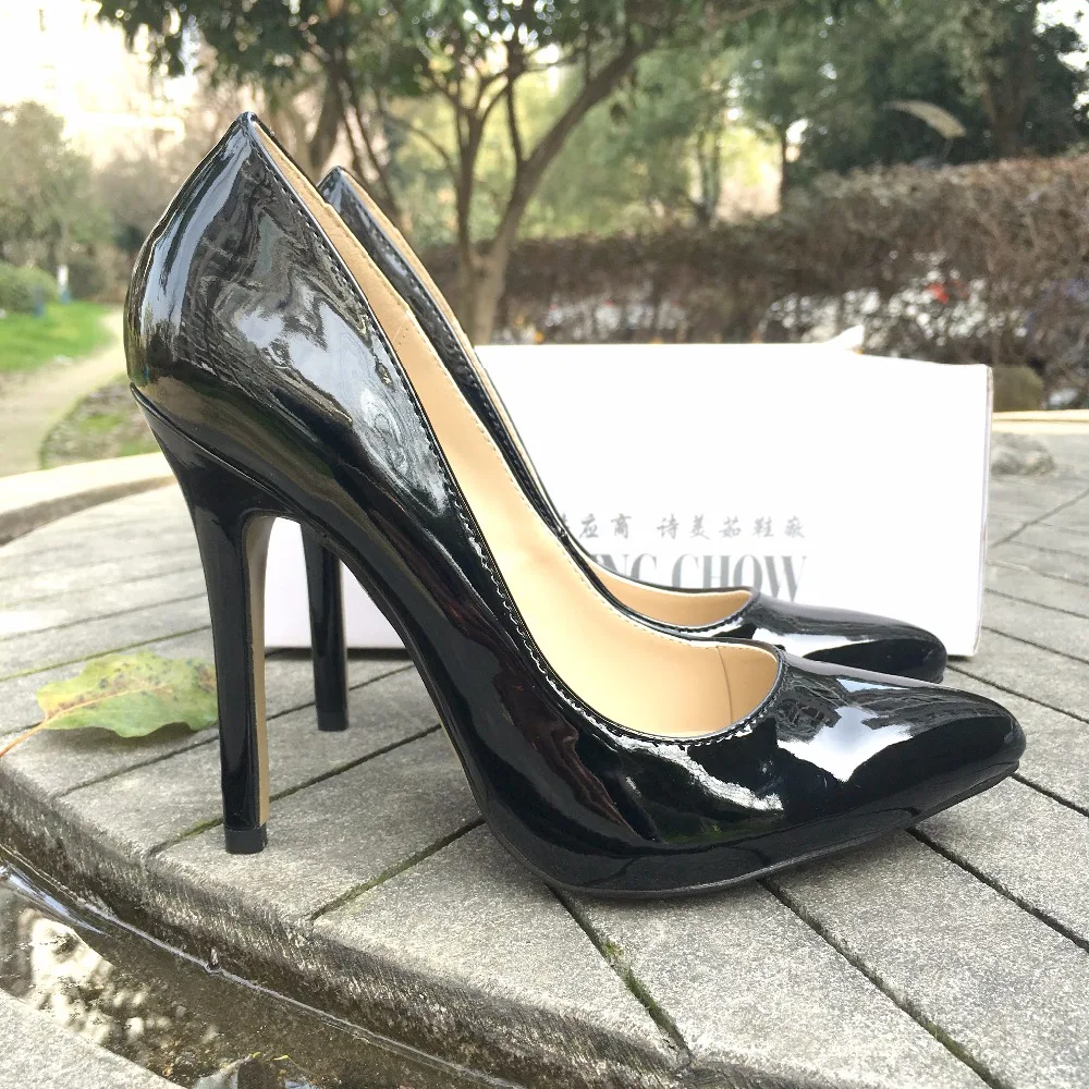 Wholesale Women'S Pointed Patent Leather Office Lady Ladies Big Size Pumps Casul Dress Wedding High Heels Women Work Shoes | Обувь