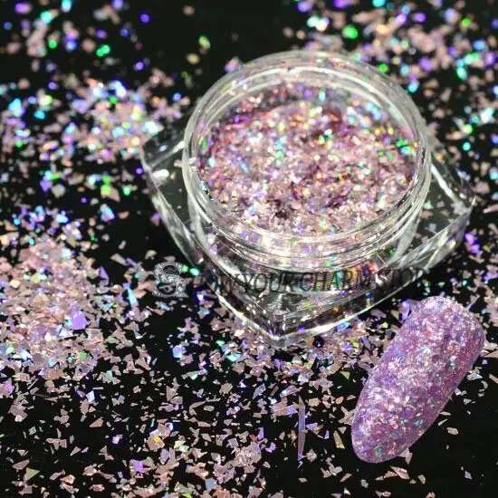 12 цветов Радужный лазер для ногтей художественные блестки лист порошок Алмазный