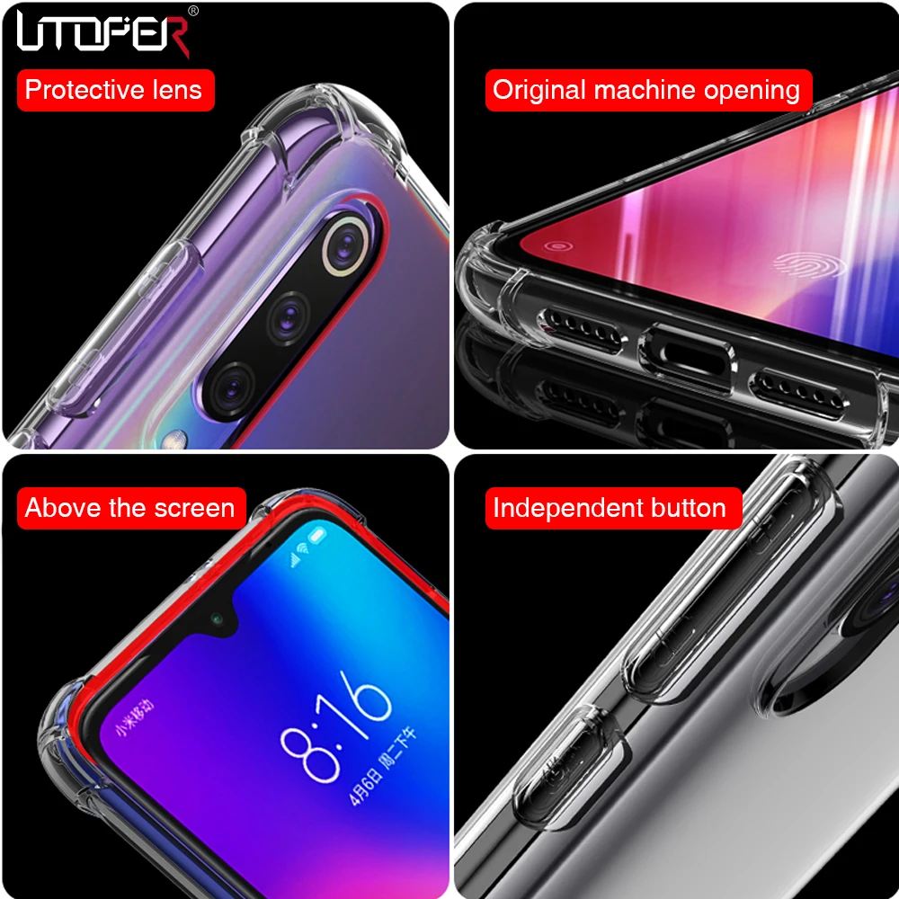 Противоударный чехол для Samsung S10 Plus Galaxy M20 M10 M30 A50 A40 A70 A30 силиконовый прозрачный