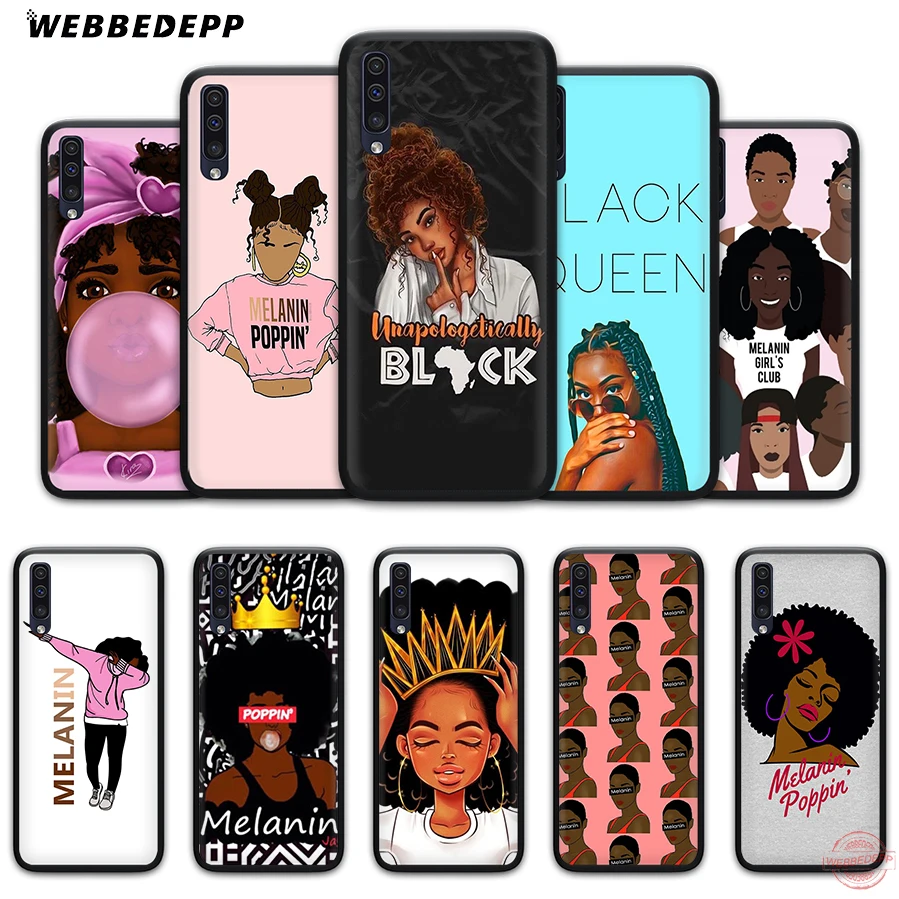 WEBBEDEPP 2bunz Melanin Poppin Aba Black Girl Soft Phone Case for Samsung A50s A40s A30s A20s A10s A60 A70 M10 M20 M30 M40 Cases | Мобильные