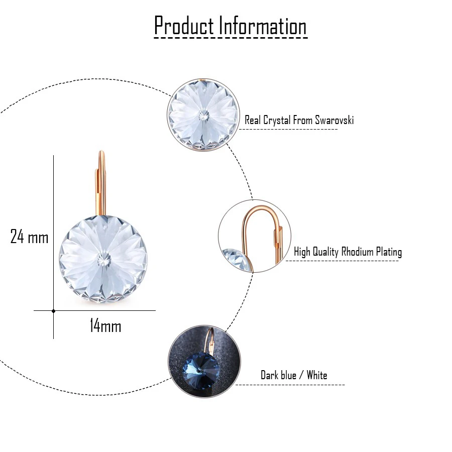 MALANDA брендовые круглые серьги гвоздики Bella для женщин с кристаллами Swarovski новые