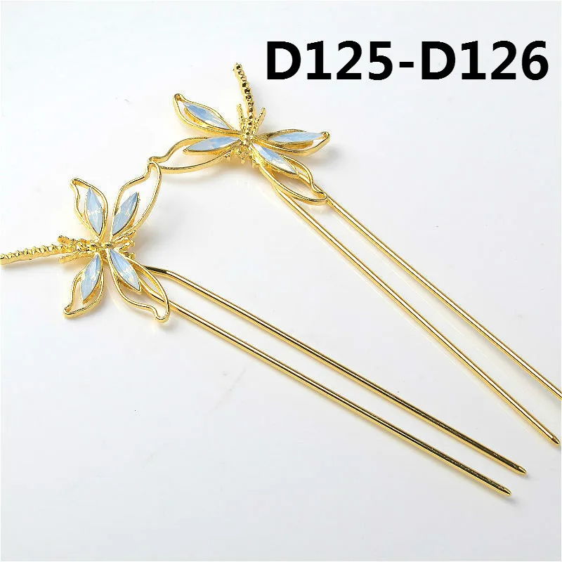 10 шт Золото/Серебро Цвет невесты аксессуары для волос кристалл стрекоза заколка