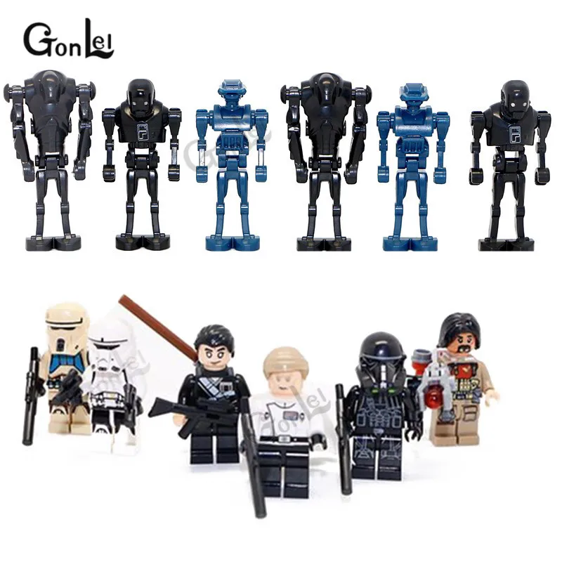 6 Packs 12 Pcs 12 шт./лот Rogue One Blocks Darth Hovertank Imperial Shore Tropper Dlrector K-2SO Droid строительные блоки совместимы с Starwars - Цвет: 6 Packs 12 Pcs
