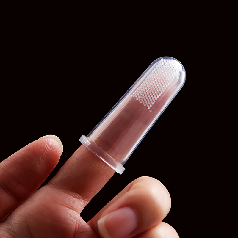 Мягкая Силиконовая зубная щетка на палец для домашних животных чихуахуа Тедди