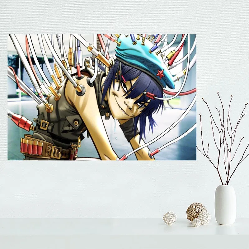 Индивидуальный холщовый постер gorillaz украшение для дома настенный