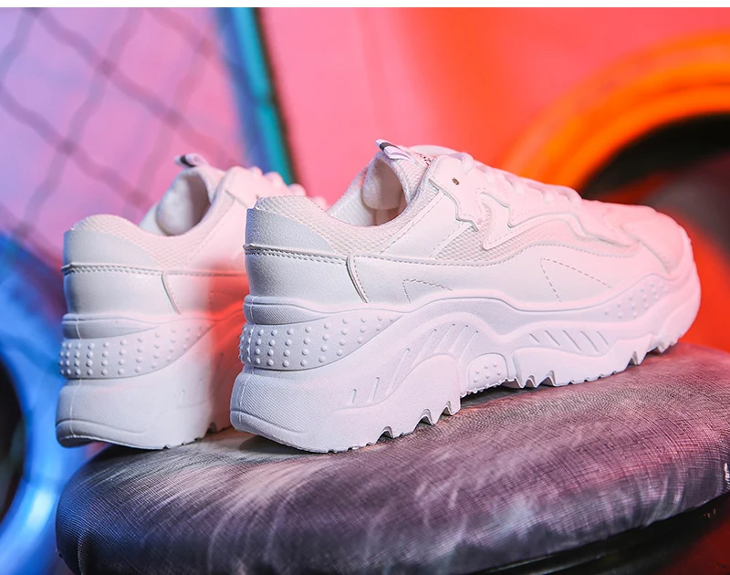 Women Shoes Fashion Vulcanize Shoes With 5cm Chunky Sneakers Women Casual Platform Dad Shoes Female White Basket Femme Krassovki
