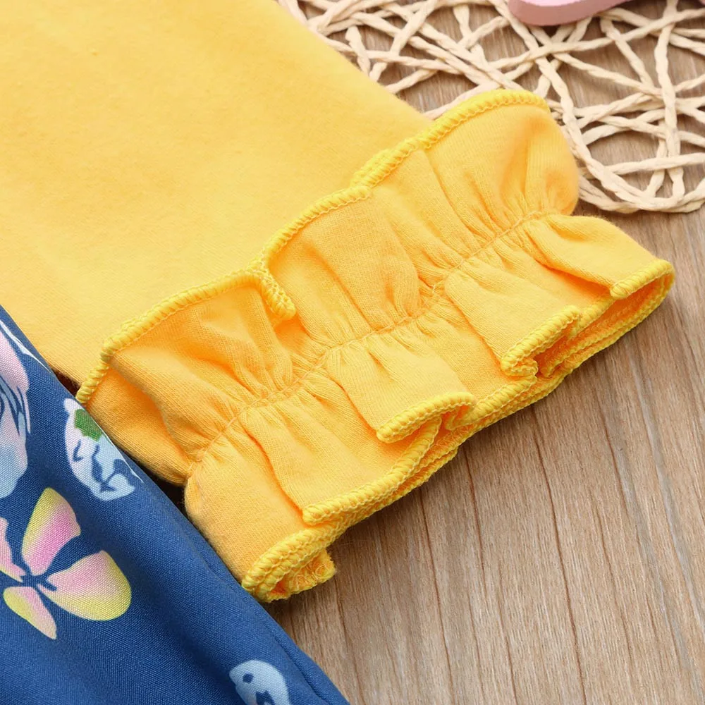 MUQGEW Girls Dress Toddler Baby Clothes Long Sleeve Floral Printing Outfit Dresses Children Clothing Dropshipping | Детская одежда и