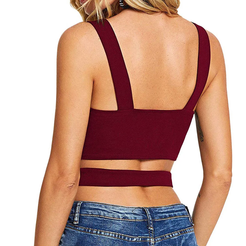 Модные женские сексуальные майки без рукавов с перекрестной спинкой