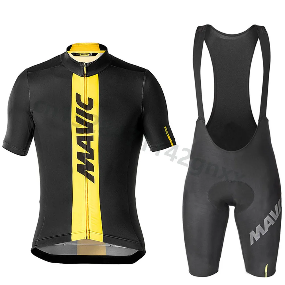 New Mavic Summer Cycling Jersey Set Breathable Team Racing Sport Bicycle Jersey Mens Cycling Clothing Short Bike Jerseys NW