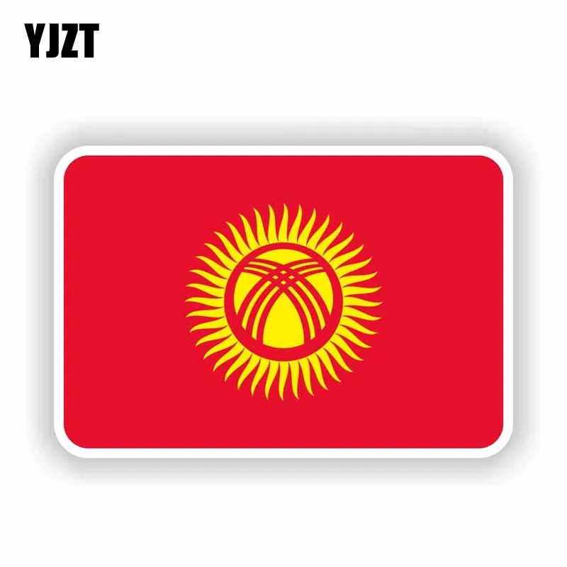 

YJZT 15.4CM*10.2CM Personality Kyrgyzstan Flag Reflective Car Sticker Car Window Creative Decal 6-1834