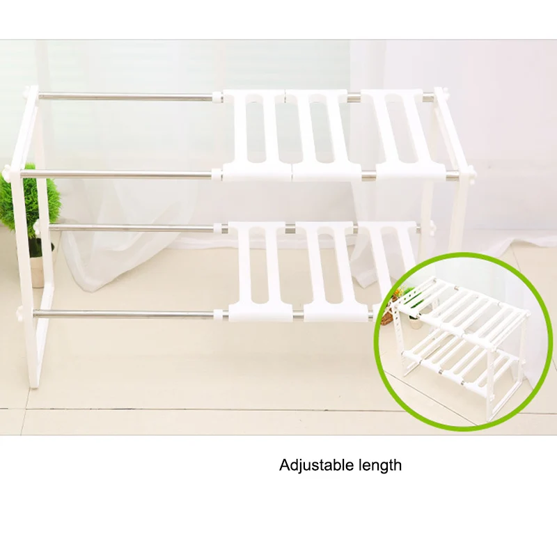 

Adjustable 2 Tier Under Sink Shelf Storage Rack Holder For Kitchen Dishes Condiment Bowl Best Price