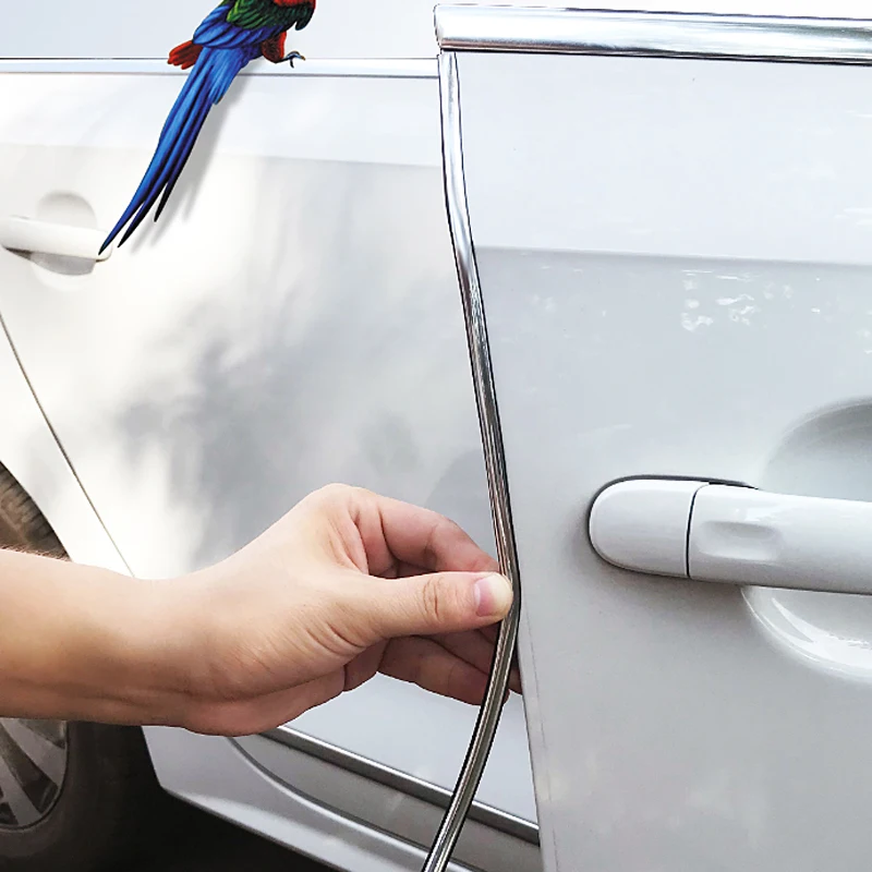 Декоративная хромированная полоса для автомобиля Серебристая Наклейка 6 мм 3 м