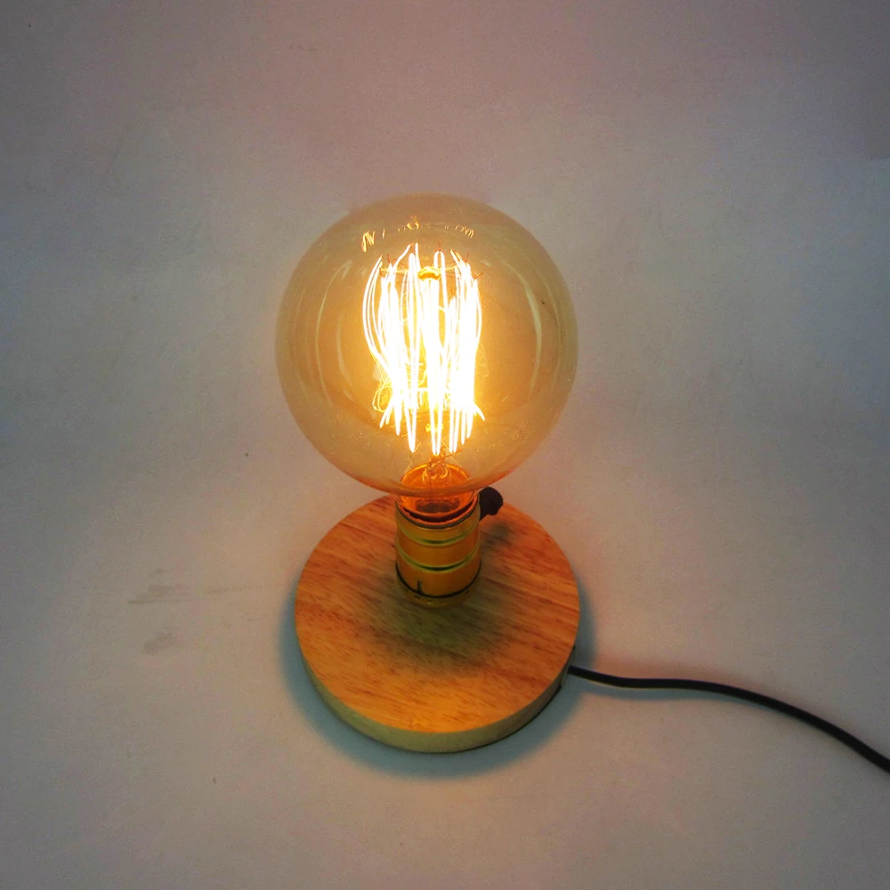 Лофт промышленный винтажный Натуральный Деревянный основа для настольной лампы