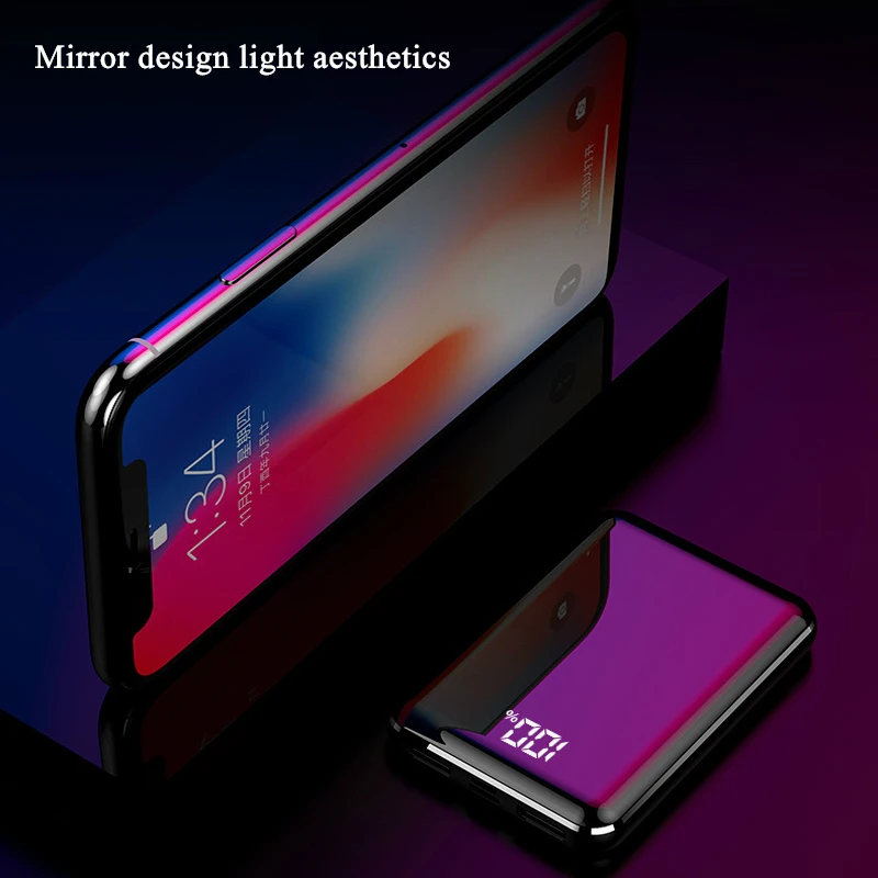 Новый внешний аккумулятор 10000 мАч с двумя USB внешними аккумуляторами для iphone Xiaomi mi