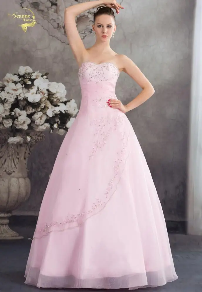 As Picture Pink Vestido De Debutante, классическое стильное милое голубое Розовое Бальное Платье трапециевидной формы с вышивкой, бальное платье без рукавов, пышное платье JH2139 - Цвет: As Picture Pink