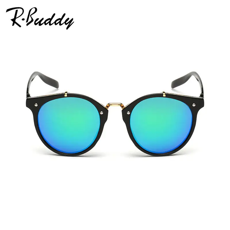 RBUDDY Люксовый Бренд Полукадра Cat Eye Солнцезащитные Очки 2016 Мода женщины Зеркало На