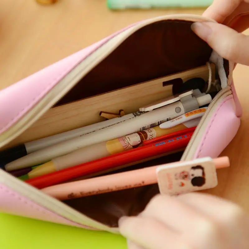 Новый милый креативный красивый пенал для карандашей из искусственной кожи