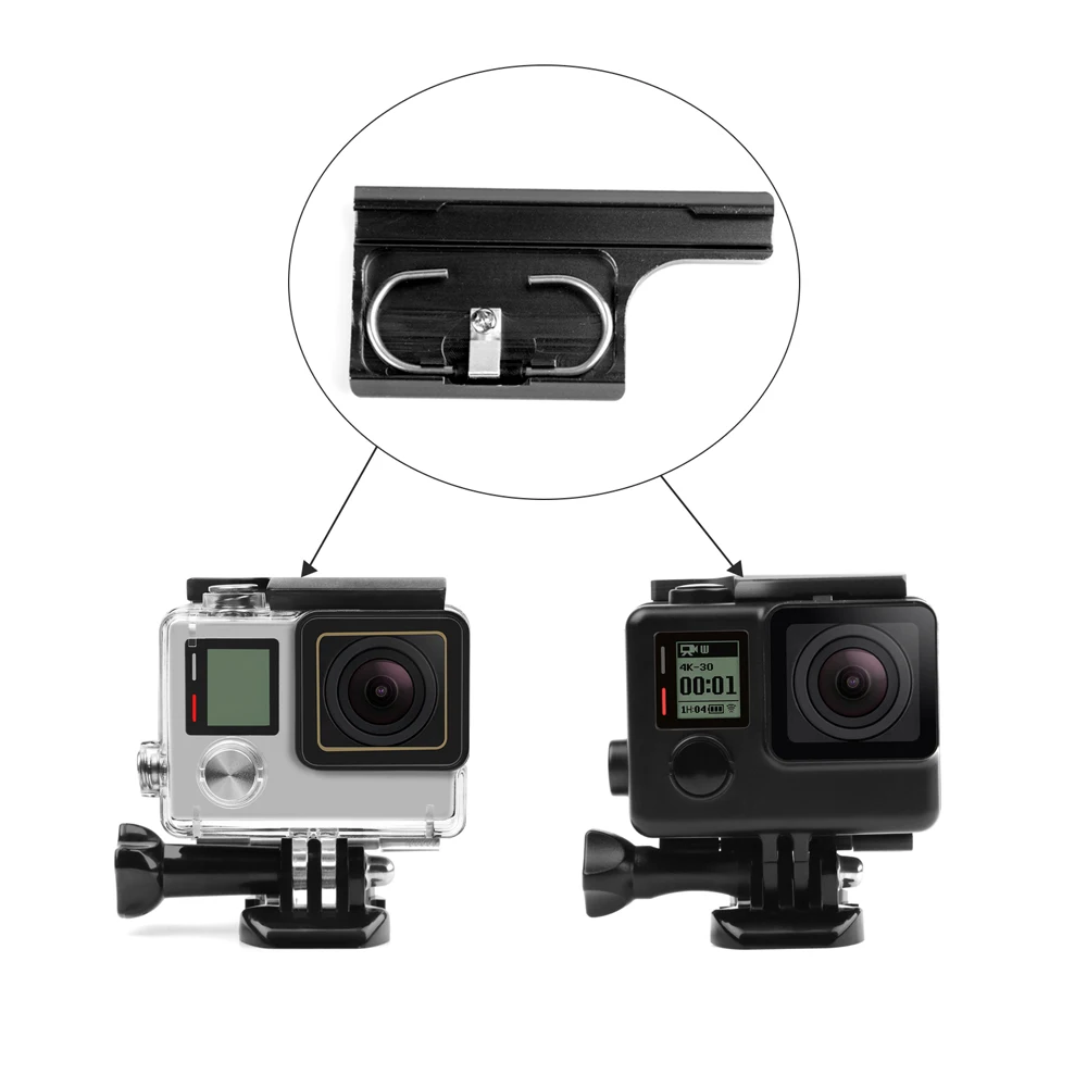 CNC алюминиевый сплав задняя дверь замок пряжка зажим для GoPro Hero 4 3+ стандартный чехол для камеры крепление Go Pro Hero 4 аксессуар для камеры