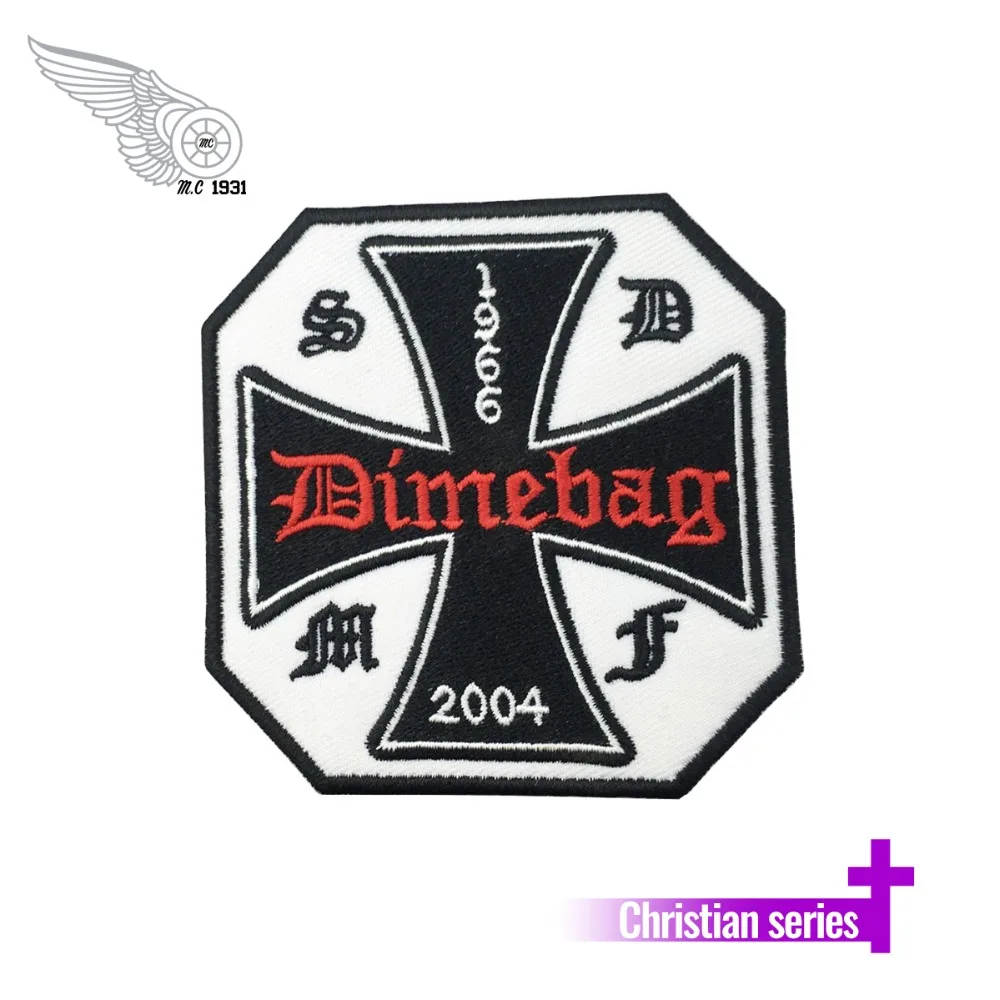 Сумка Dime черный крест патч с христианской символикой Байкерская Вышивка Железо